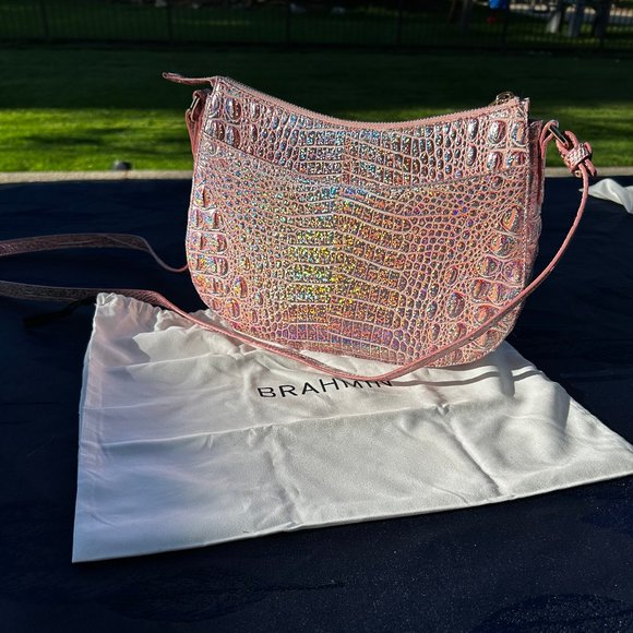 Brahmin Pink Iridescent Crossbody Bag - Picture 3 of 7